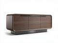 Wooden sideboard cabinet with sliding doors and metal base 150 x 50 x 70cm