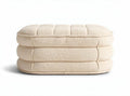 Cotton upholstered ottoman in cream color for living room use 60 x 40 x 30cm