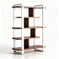 Wooden shelving unit with metal frame for living room or office 120 x 70 x 180cm