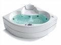 Corner jacuzzi tub with adjustable jets and digital controls 150 x 150 x 60cm