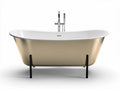 Freestanding modern bathtub with chrome faucet stainless steel construction