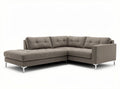 Sectional sofa in light brown upholstery with modern design 220 x 80 x 90cm